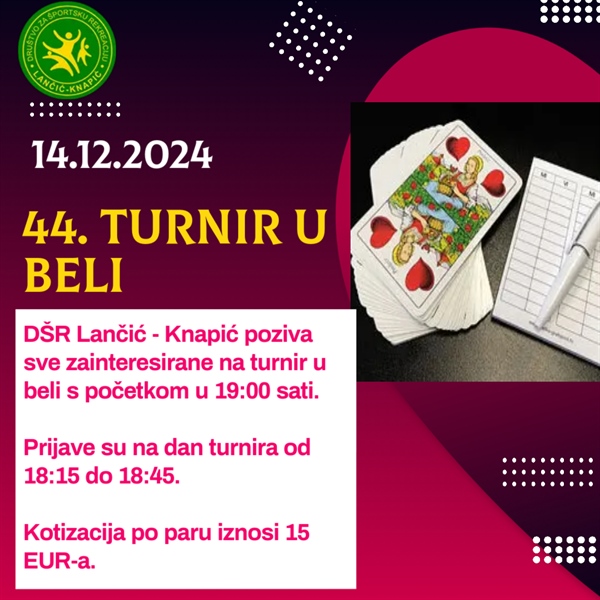 Turnir u beli 14.12.2024